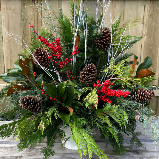 Signature Holiday Evergreen Porch Pot