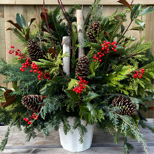 Grande Holiday Evergreen Porch Pot