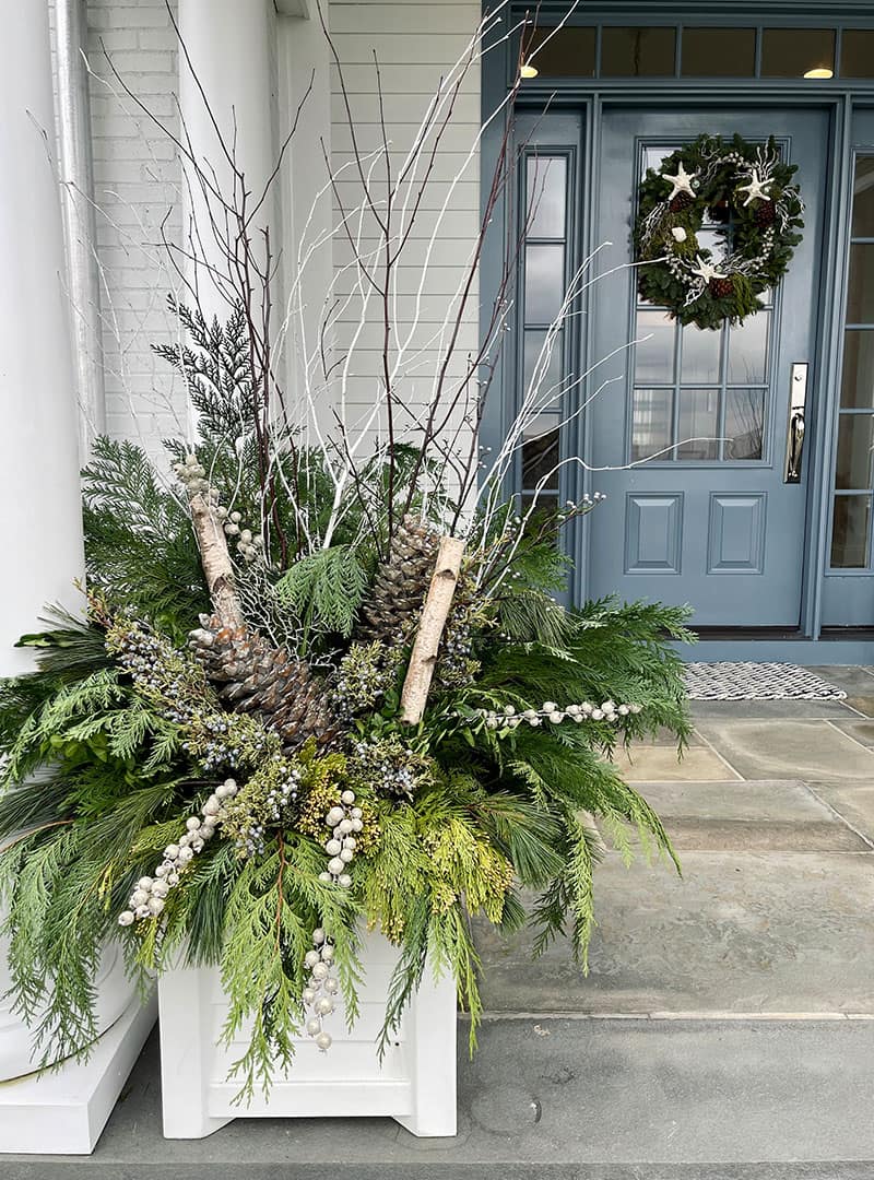 Custom Holiday & Winter Container Design at The Gardener's Center