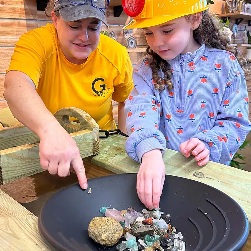 Crystal Quest gemstone panning adventure at The Gardener's Center in Darien, CT